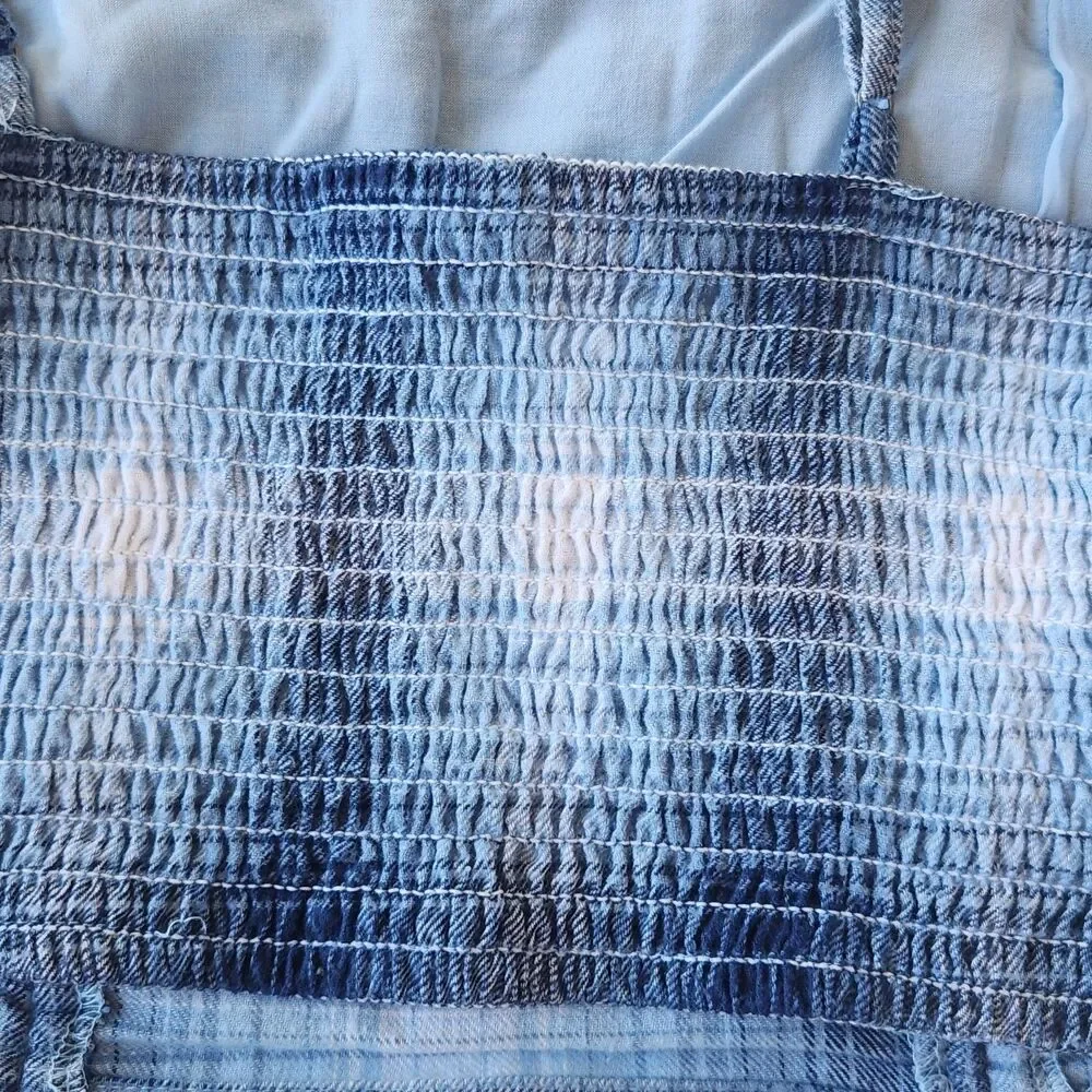 Aeropostale Blue Plaid Adjustable Crop Top Size XS - Picture 5 of 5